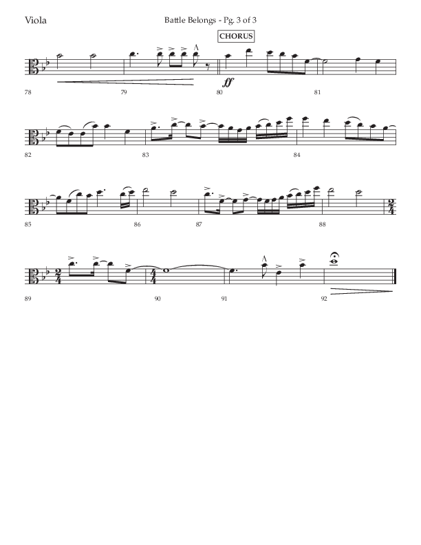 Battle Belongs (Choral Anthem SATB) Viola (Lifeway Choral / Arr. Craig Adams)