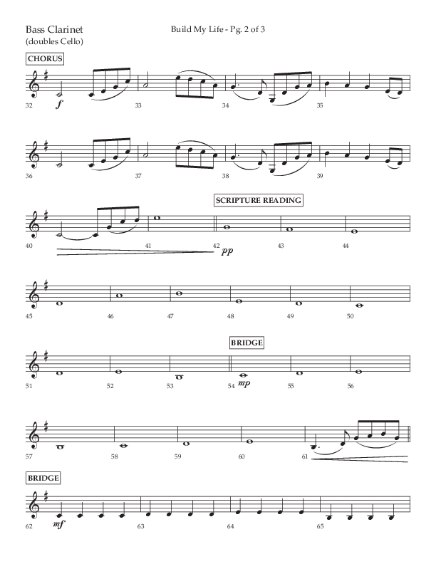 Build My Life (Choral Anthem SATB) Bass Clarinet (Lifeway Choral / Arr. Ken Barker / Arr. Craig Adams / Arr. Danny Zaloudik)