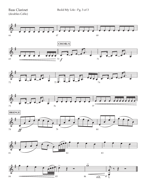Build My Life (Choral Anthem SATB) Bass Clarinet (Lifeway Choral / Arr. Ken Barker / Arr. Craig Adams / Arr. Danny Zaloudik)