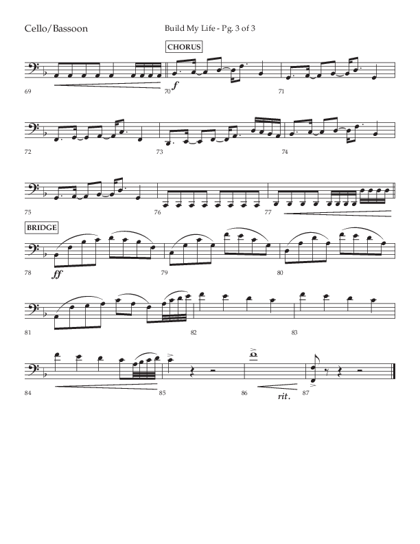 Build My Life (Choral Anthem SATB) Cello (Lifeway Choral / Arr. Ken Barker / Arr. Craig Adams / Arr. Danny Zaloudik)