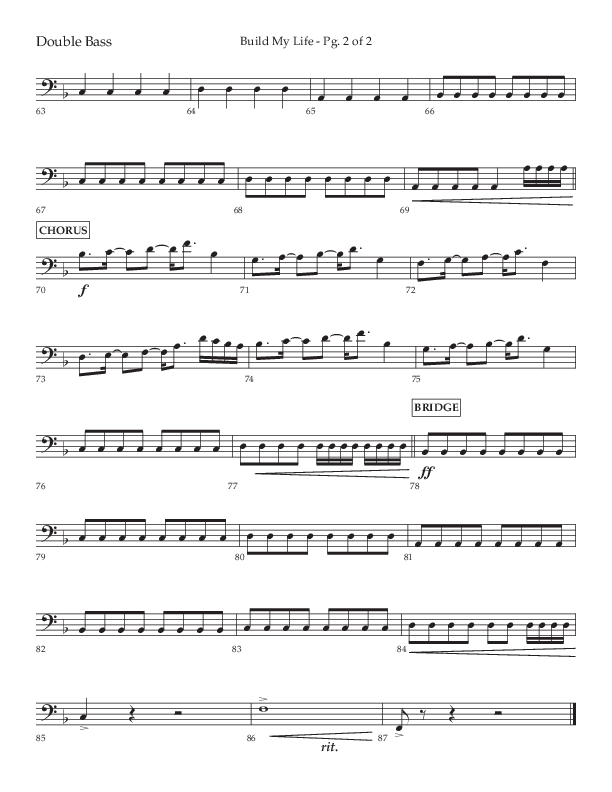 Build My Life (Choral Anthem SATB) Double Bass (Lifeway Choral / Arr. Ken Barker / Arr. Craig Adams / Arr. Danny Zaloudik)