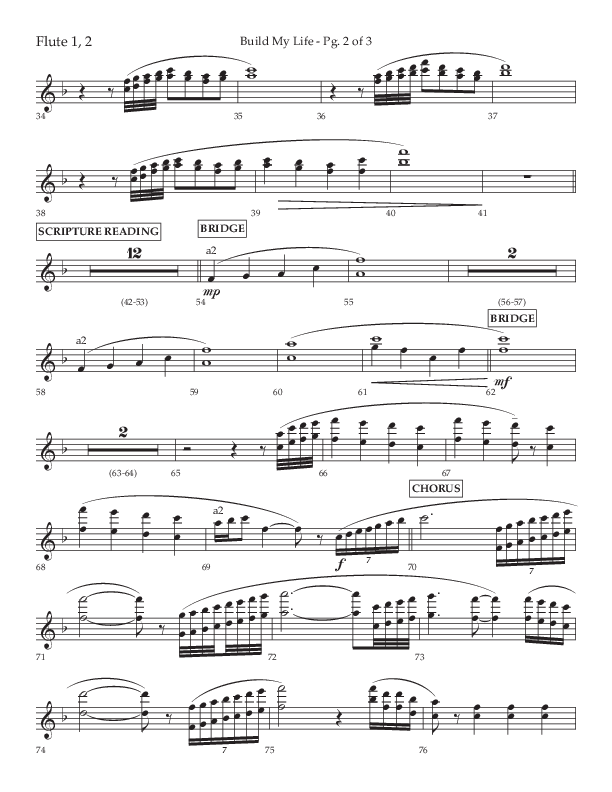 Build My Life (Choral Anthem SATB) Flute 1/2 (Lifeway Choral / Arr. Ken Barker / Arr. Craig Adams / Arr. Danny Zaloudik)