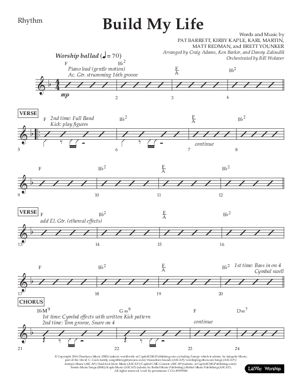 Build My Life (Choral Anthem SATB) Lead Melody & Rhythm (Lifeway Choral / Arr. Ken Barker / Arr. Craig Adams / Arr. Danny Zaloudik)