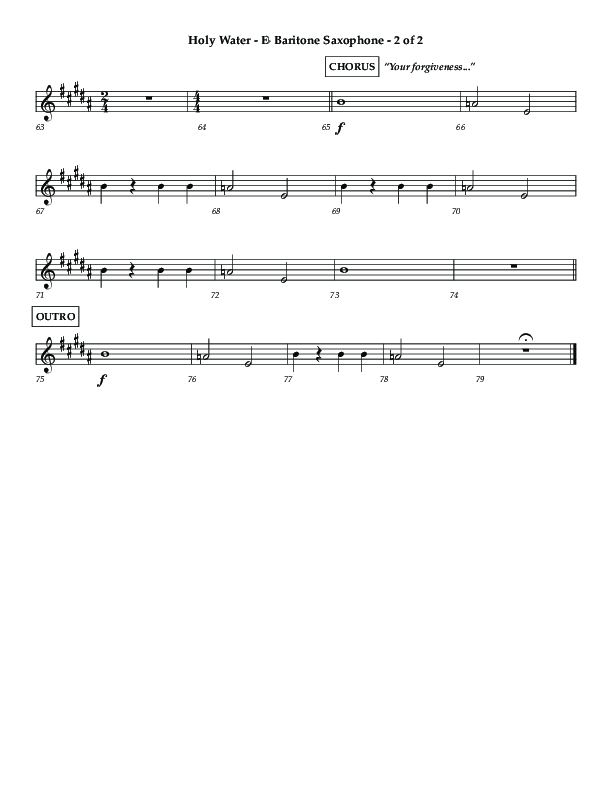 Holy Water (Choral Anthem SATB) Bari Sax (Lifeway Choral / Arr. Dennis Allen)