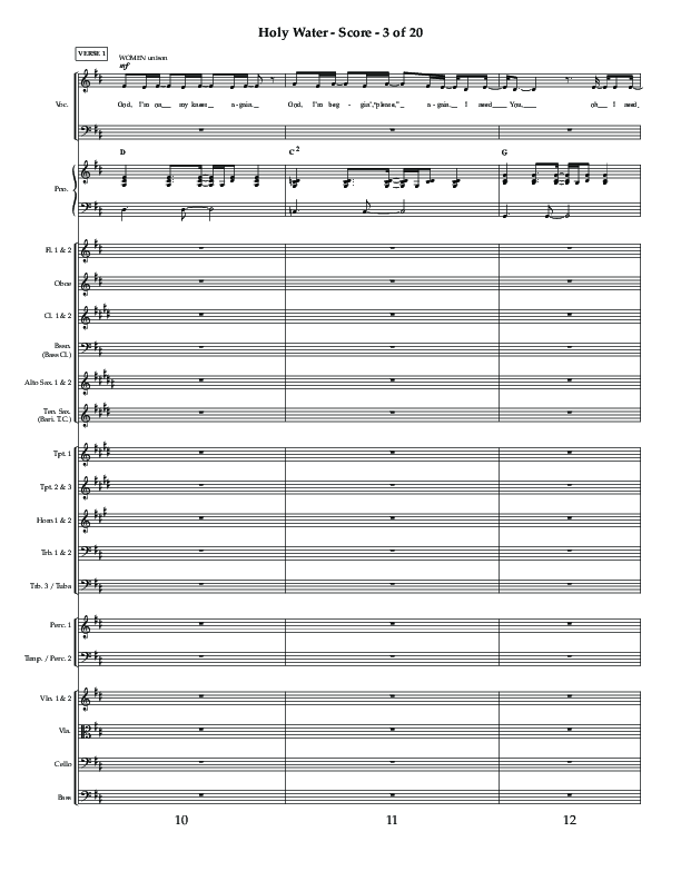 Holy Water (Choral Anthem SATB) Conductor's Score (Lifeway Choral / Arr. Dennis Allen)