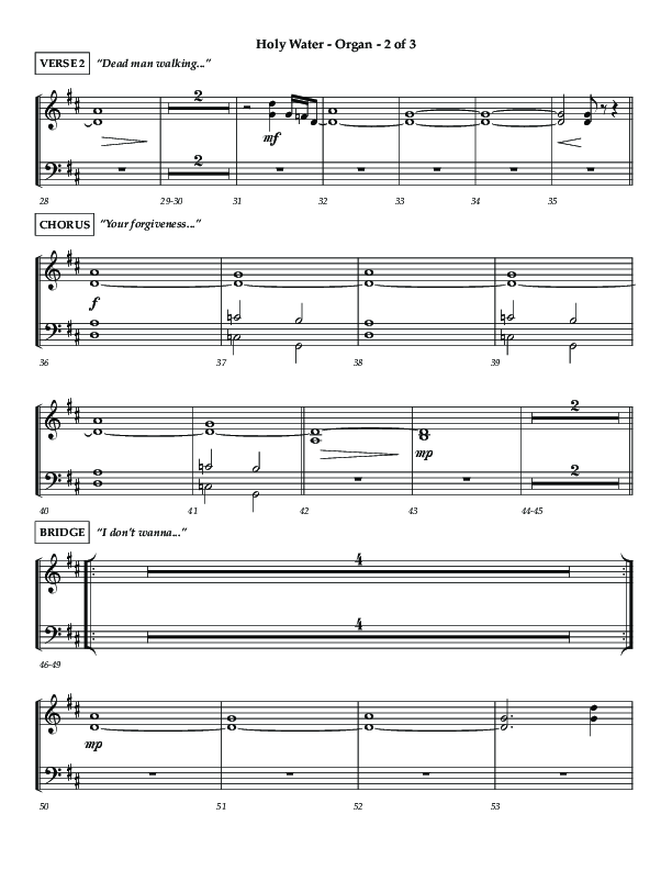 Holy Water (Choral Anthem SATB) Organ (Lifeway Choral / Arr. Dennis Allen)