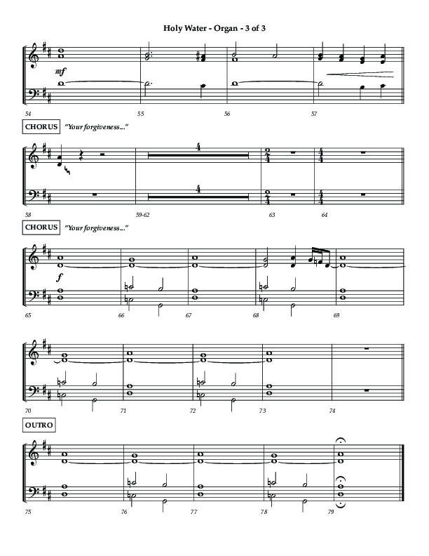 Holy Water (Choral Anthem SATB) Organ (Lifeway Choral / Arr. Dennis Allen)