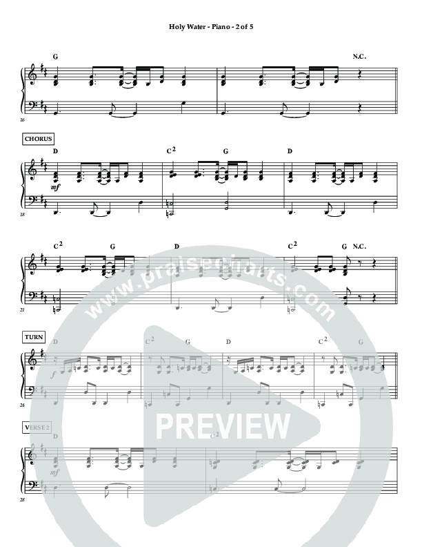 Holy Water (Choral Anthem SATB) Lead Melody & Rhythm (Lifeway Choral / Arr. Dennis Allen)