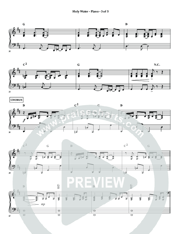 Holy Water (Choral Anthem SATB) Lead Melody & Rhythm (Lifeway Choral / Arr. Dennis Allen)