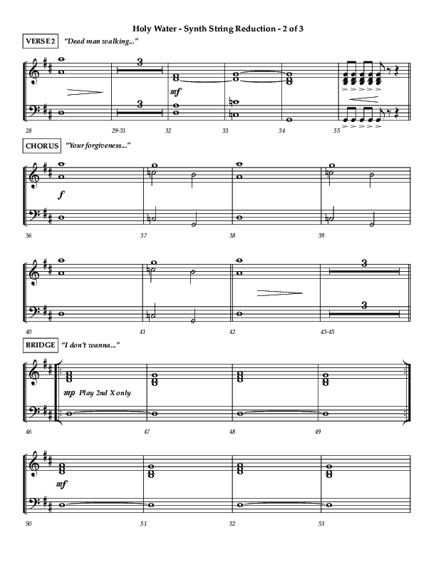 Holy Water (Choral Anthem SATB) String Reduction (Lifeway Choral / Arr. Dennis Allen)