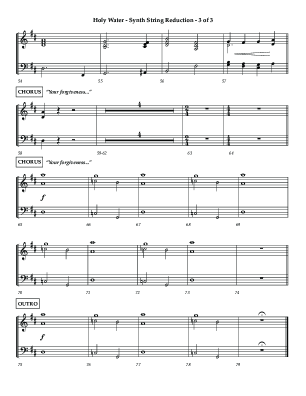 Holy Water (Choral Anthem SATB) String Reduction (Lifeway Choral / Arr. Dennis Allen)