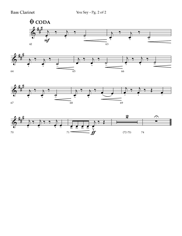 You Say (Choral Anthem SATB) Bass Clarinet (Lifeway Choral / Arr. Cody McVey)