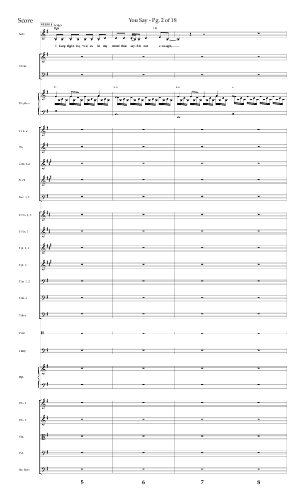 You Say (Choral Anthem SATB) Orchestration (Lifeway Choral / Arr. Cody McVey)