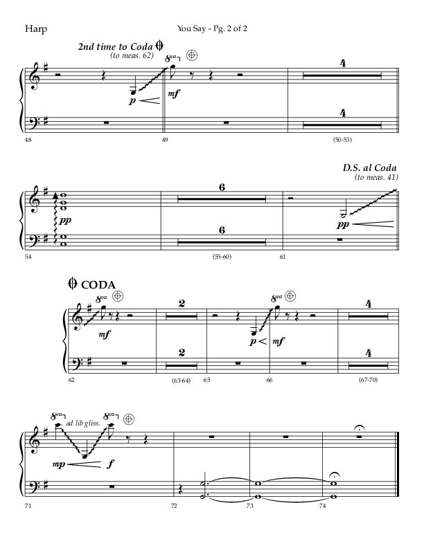 You Say (Choral Anthem SATB) Harp (Lifeway Choral / Arr. Cody McVey)