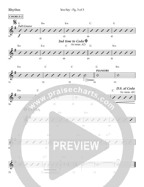 You Say (Choral Anthem SATB) Lead Melody & Rhythm (Lifeway Choral / Arr. Cody McVey)