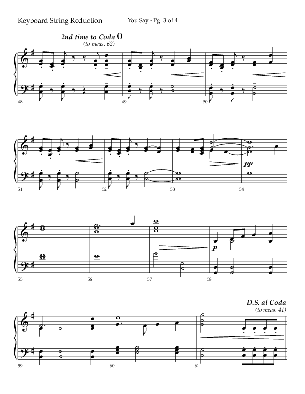 You Say (Choral Anthem SATB) String Reduction (Lifeway Choral / Arr. Cody McVey)