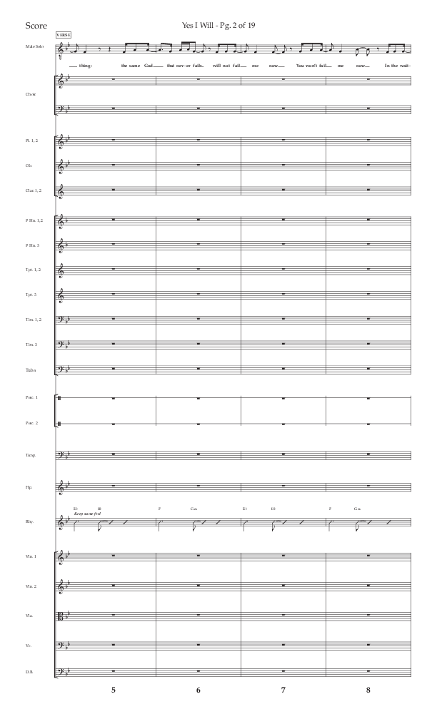 Yes I Will (Choral Anthem SATB) Orchestration (Lifeway Choral / Arr. David Wise / Orch. David Shipps)