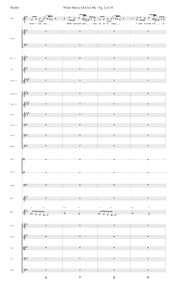 What Mercy Did For Me (Choral Anthem SATB) Orchestration (Lifeway Choral / Arr. David Wise / Orch. David Shipps)