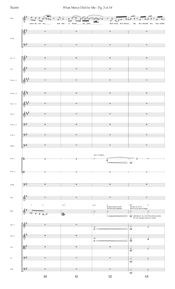 What Mercy Did For Me (Choral Anthem SATB) Conductor's Score (Lifeway Choral / Arr. David Wise / Orch. David Shipps)