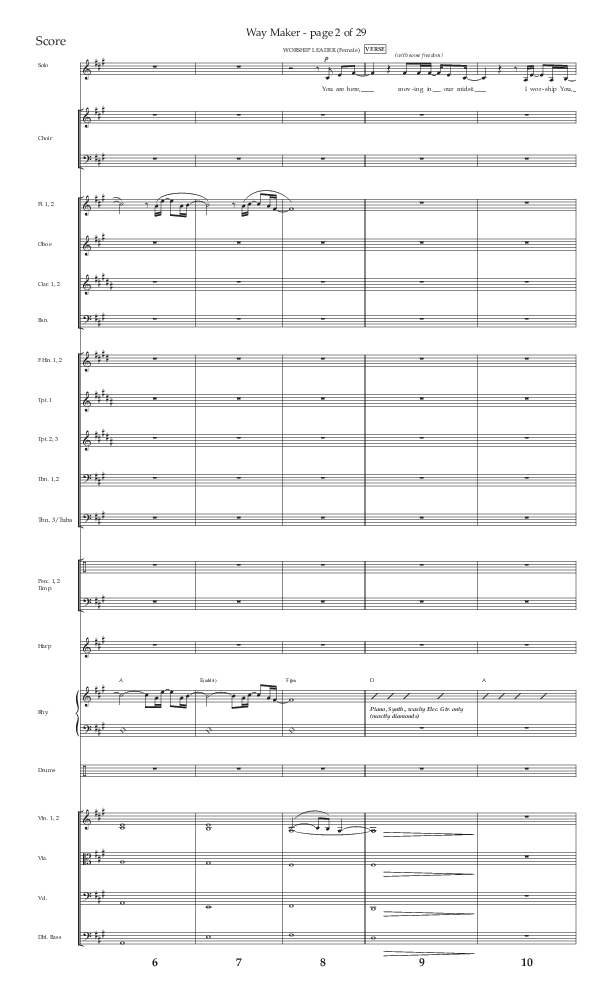 Way Maker (Choral Anthem SATB) Orchestration (Lifeway Choral / Arr. Kirk Kirkland / Orch. Daniel Boundaczuk)