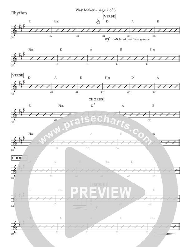Way Maker (Choral Anthem SATB) Lead Melody & Rhythm (Lifeway Choral / Arr. Kirk Kirkland / Orch. Daniel Boundaczuk)