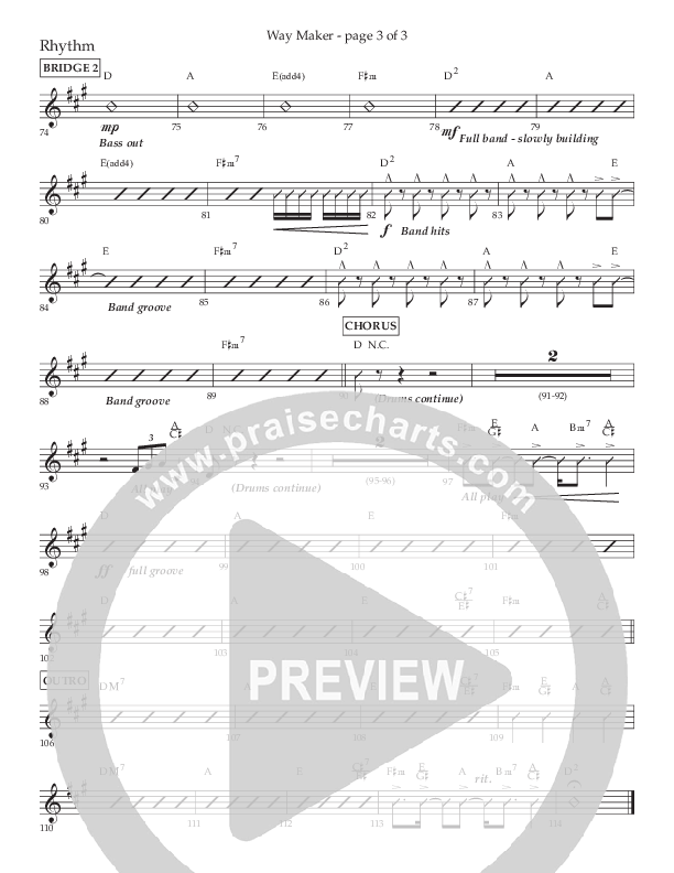 Way Maker (Choral Anthem SATB) Lead Melody & Rhythm (Lifeway Choral / Arr. Kirk Kirkland / Orch. Daniel Boundaczuk)
