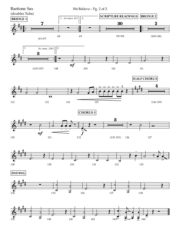 We Believe (Choral Anthem SATB) Bari Sax (Lifeway Choral / Arr. Danny Zaloudik)