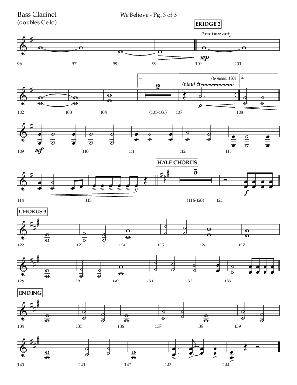 We Believe (Choral Anthem SATB) Bass Clarinet (Lifeway Choral / Arr. Danny Zaloudik)