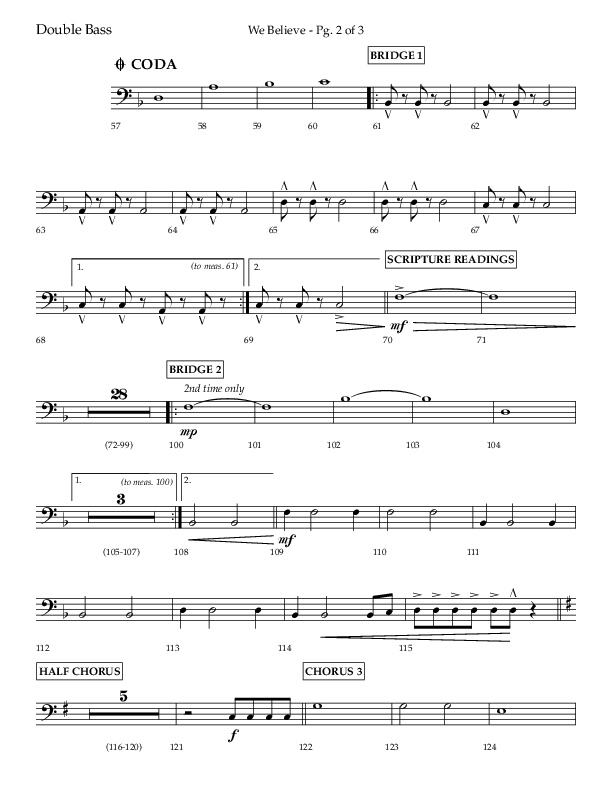 We Believe (Choral Anthem SATB) Double Bass (Lifeway Choral / Arr. Danny Zaloudik)