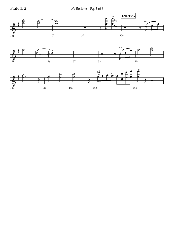 We Believe (Choral Anthem SATB) Flute 1/2 (Lifeway Choral / Arr. Danny Zaloudik)