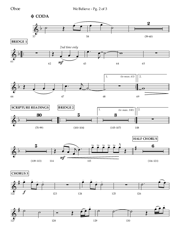 We Believe (Choral Anthem SATB) Oboe (Lifeway Choral / Arr. Danny Zaloudik)