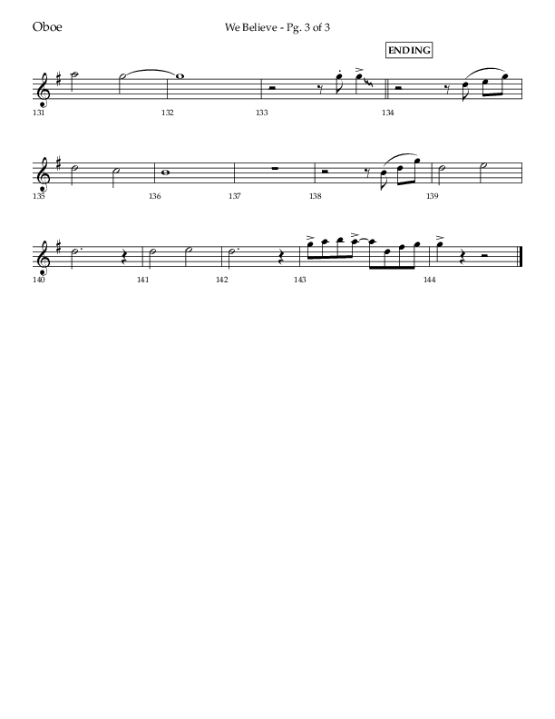 We Believe (Choral Anthem SATB) Oboe (Lifeway Choral / Arr. Danny Zaloudik)