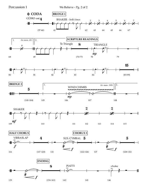 We Believe (Choral Anthem SATB) Percussion (Lifeway Choral / Arr. Danny Zaloudik)