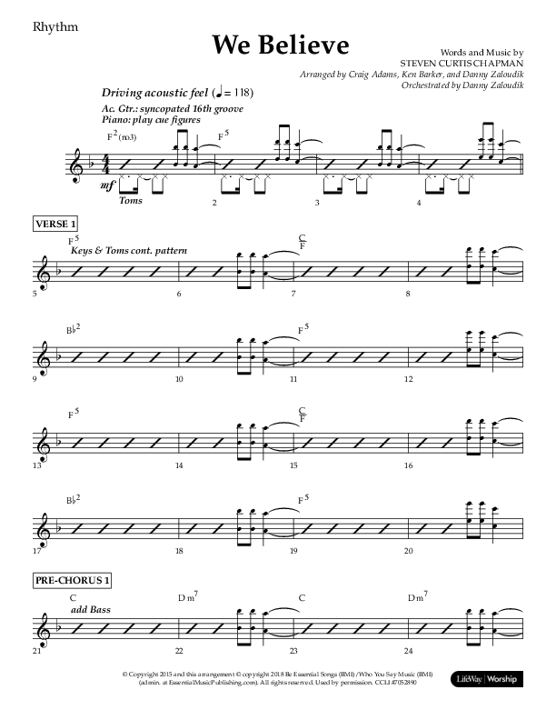 We Believe (Choral Anthem SATB) Lead Melody & Rhythm (Lifeway Choral / Arr. Danny Zaloudik)
