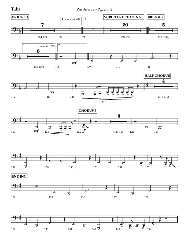 We Believe (Choral Anthem SATB) Tuba (Lifeway Choral / Arr. Danny Zaloudik)