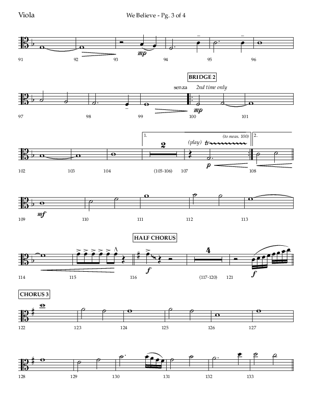 We Believe (Choral Anthem SATB) Viola (Lifeway Choral / Arr. Danny Zaloudik)