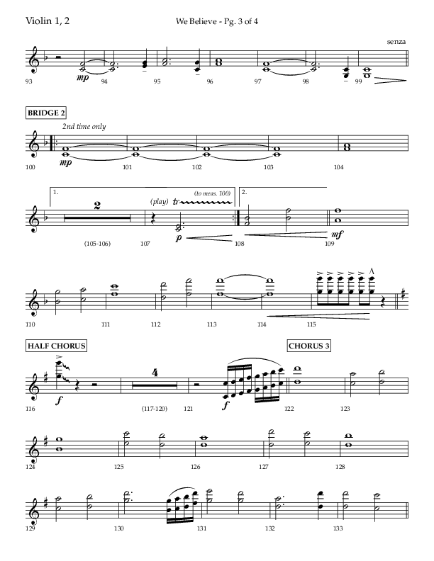 We Believe (Choral Anthem SATB) Violin 1/2 (Lifeway Choral / Arr. Danny Zaloudik)