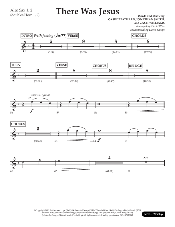 There Was Jesus (Choral Anthem SATB) Alto Sax 1/2 (Lifeway Choral / Arr. David Wise / Orch. David Shipps)