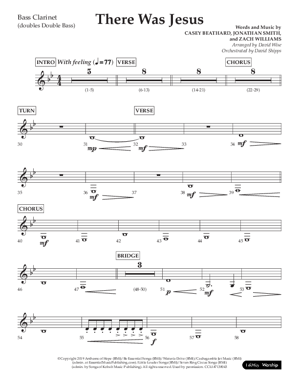 There Was Jesus (Choral Anthem SATB) Bass Clarinet (Lifeway Choral / Arr. David Wise / Orch. David Shipps)
