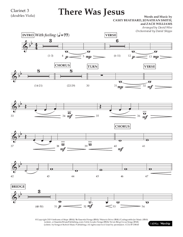 There Was Jesus (Choral Anthem SATB) Clarinet 3 (Lifeway Choral / Arr. David Wise / Orch. David Shipps)