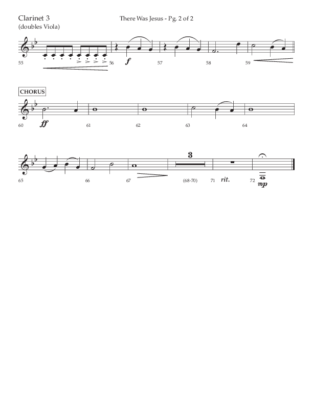 There Was Jesus (Choral Anthem SATB) Clarinet 3 (Lifeway Choral / Arr. David Wise / Orch. David Shipps)