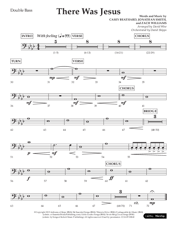 There Was Jesus (Choral Anthem SATB) Double Bass (Lifeway Choral / Arr. David Wise / Orch. David Shipps)