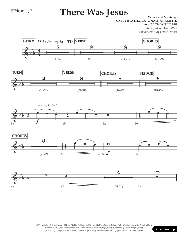 There Was Jesus (Choral Anthem SATB) French Horn 1/2 (Lifeway Choral / Arr. David Wise / Orch. David Shipps)