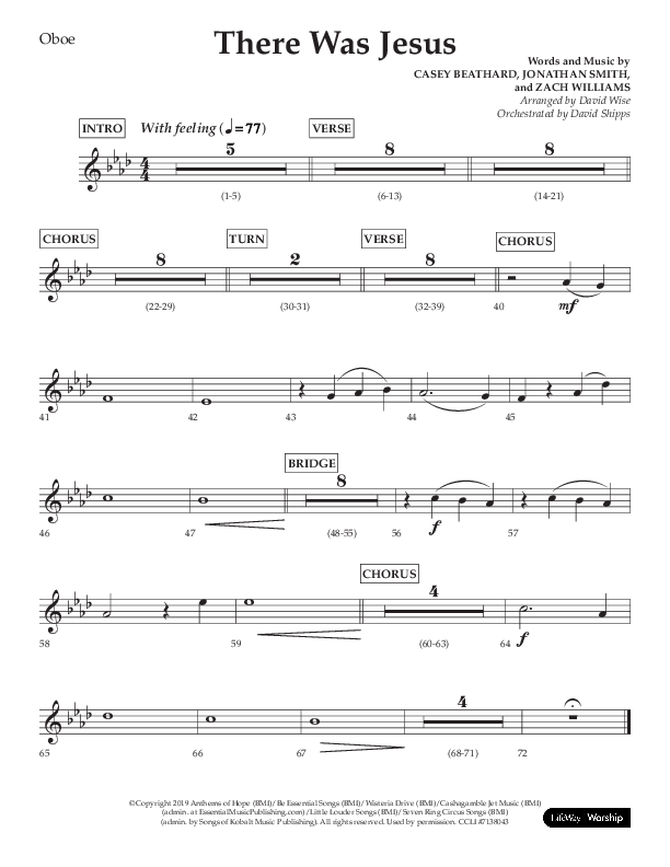 There Was Jesus (Choral Anthem SATB) Oboe (Lifeway Choral / Arr. David Wise / Orch. David Shipps)
