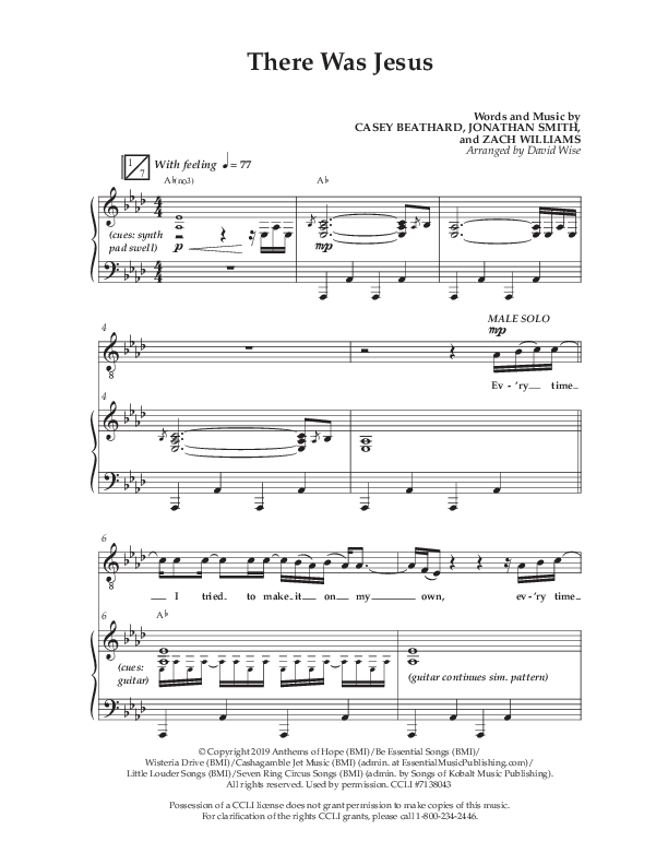 There Was Jesus (Choral Anthem SATB) Anthem (SATB/Piano) (Lifeway Choral / Arr. David Wise / Orch. David Shipps)