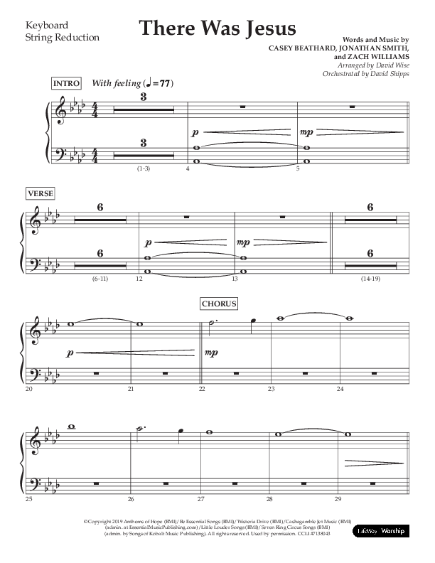 There Was Jesus (Choral Anthem SATB) String Reduction (Lifeway Choral / Arr. David Wise / Orch. David Shipps)