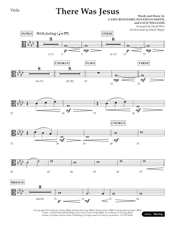There Was Jesus (Choral Anthem SATB) Viola (Lifeway Choral / Arr. David Wise / Orch. David Shipps)