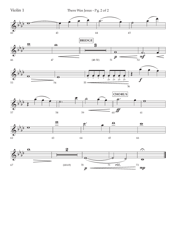 There Was Jesus (Choral Anthem SATB) Violin 1 (Lifeway Choral / Arr. David Wise / Orch. David Shipps)