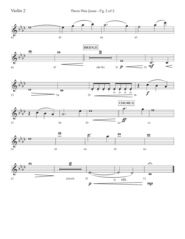 There Was Jesus (Choral Anthem SATB) Violin 2 (Lifeway Choral / Arr. David Wise / Orch. David Shipps)