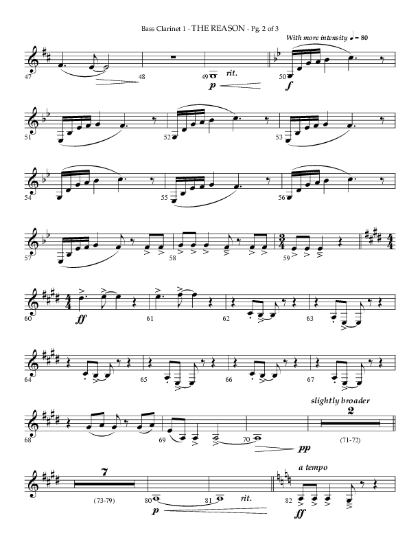 The Reason (Choral Anthem SATB) Bass Clarinet (Lifeway Choral / Arr. Phillip Keveren)
